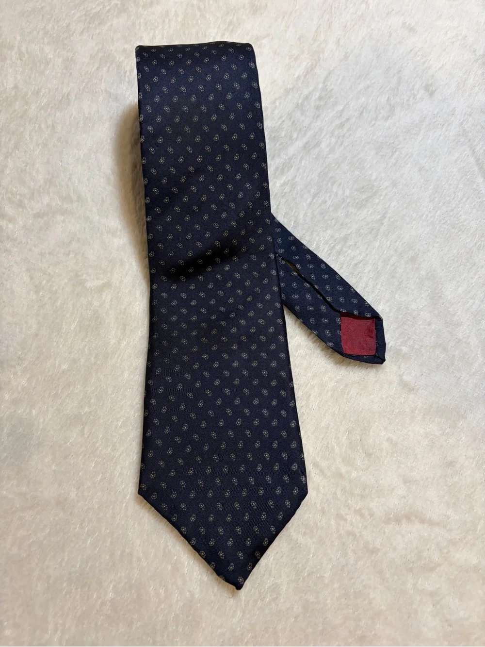Henri‎ Christian Navy Tie with Micro-dot Paisley Patterned
